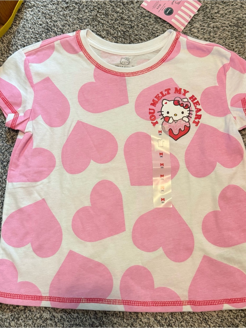 Hello Kitty White & Pink Heart Graphic Tee for Kids